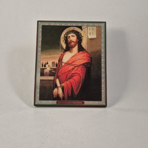 ICOANĂ LITOGRAFIATĂ PE MDF - DREAPTĂ - MÂNTUITORUL IISUS HRISTOS MIRELE BISERICII - 15X18 CM