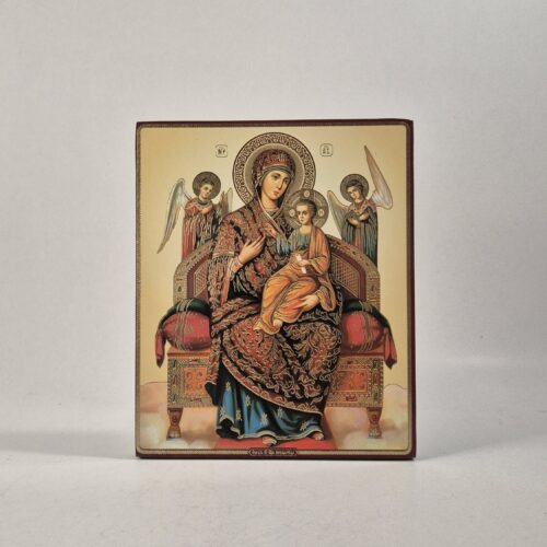 ICOANĂ LITOGRAFIATĂ PE MDF - DREAPTĂ - MAICA DOMUNULUI PANTANASSA - 15X18 CM