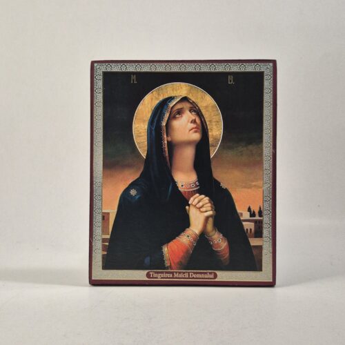 ICOANĂ LITOGRAFIATĂ PE MDF - DREAPTĂ - MAICA DOMUNULUI CU LACRIMI - 15X18 CM
