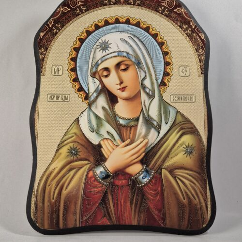 ICOANĂ LITOGRAFIATĂ PE MDF - DECUPATĂ - MAICA DOMNULUI UMILENIE - 28X38 CM