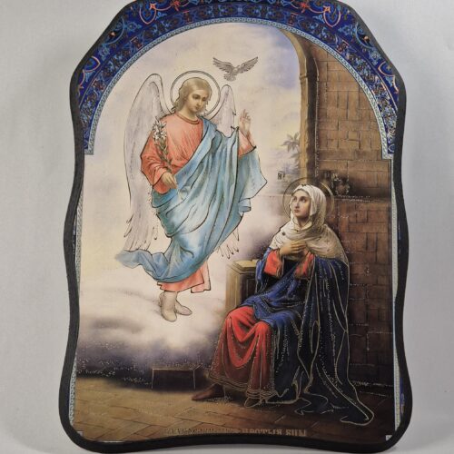 ICOANĂ LITOGRAFIATĂ PE MDF - DECUPATĂ - BUNA VESTIRE - 28X38 CM