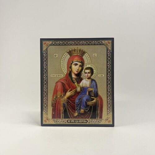 ICOANĂ LITOGRAFIATĂ PE MDF - DREAPTA - MAICA DOMNULUI PORTARITA - 15X18 CM