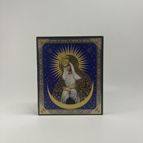 ICOANĂ LITOGRAFIATĂ PE MDF - DREAPTA - MAICA DOMNULUI OCROTITOAREA NOPTII - 15X18 CM