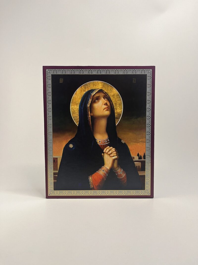 ICOANĂ LITOGRAFIATĂ PE MDF - DREAPTA - MAICA DOMNULUI CU LACRIMI - 20X24 CM