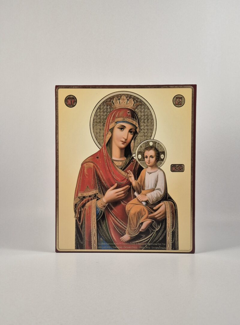 ICOANĂ LITOGRAFIATĂ PE MDF - DREAPTA - MAICA DOMNULUI GRABNIC ASCULTATOARE - 20X24 CM