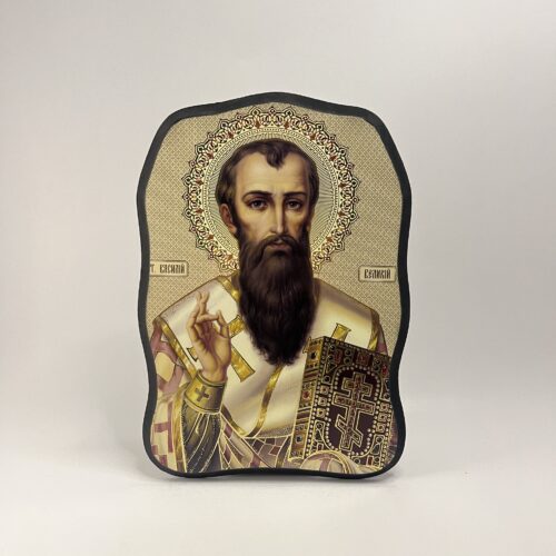 ICOANĂ LITOGRAFIATĂ PE MDF - DECUPATA - SFANTUL IERARH VASILE CEL MARE - 21X30 CM