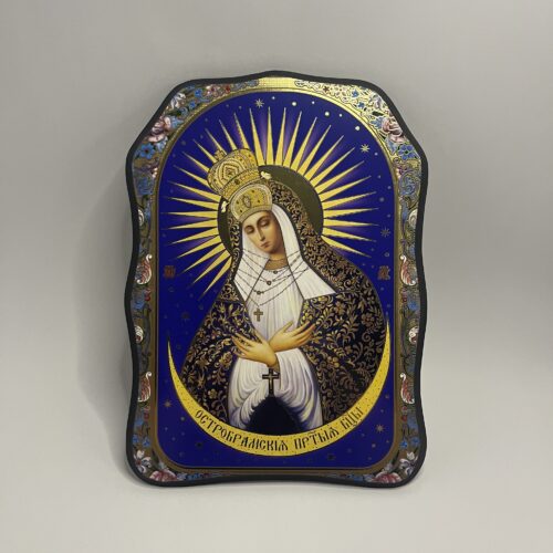 ICOANĂ LITOGRAFIATĂ PE MDF - DECUPATA - MAICA DOMNULUI OCROTITOAREA NOPTII - 28X38 CM