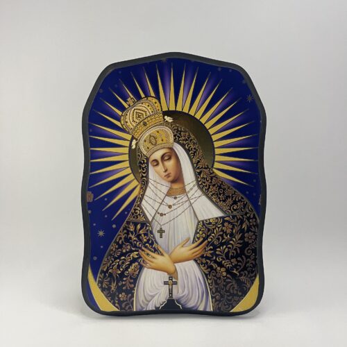 ICOANĂ LITOGRAFIATĂ PE MDF - DECUPATA - MAICA DOMNULUI OCROTITOAREA NOPTII - 21X30 CM